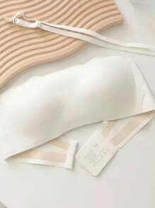 Teen Girl 2pcs/Set Strapless Push-Up Bra, Anti-Slip Wrapped Chest Underwear, Invisible Back Bra