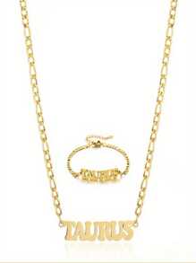 1 件不鏽鋼 12 星座字母吊墜項鍊女式女孩母親節派對聖誕節新年生日禮物