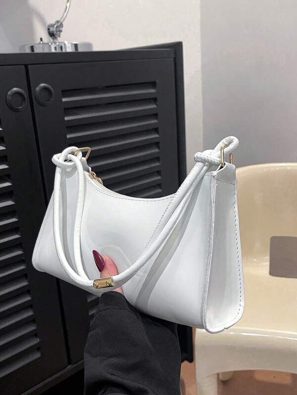 Bolso de hombro de diseño sólido, lujoso y con relieve, estilo minimalista para mujer