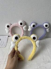 2入組女士青蛙設計毛茸茸可愛髮箍適用於頭髮裝飾用品