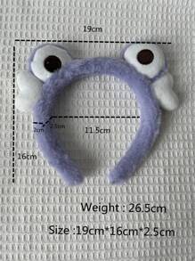 2入組女士青蛙設計毛茸茸可愛髮箍適用於頭髮裝飾用品