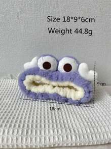 2入組女士青蛙設計毛茸茸可愛髮箍適用於頭髮裝飾用品