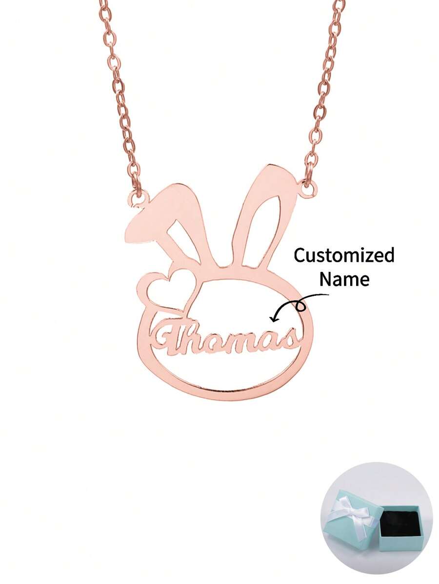 Tùy chỉnh Cá nhân hóa Dễ thương Thỏ Tên Dây chuyền Của Yêu thích Thú vật Như Ngày lễ Mẹ , Ngày lễ tình nhân , Sinh nhật , Ngày kỷ niệm , Giáng sinh , Tốt nghiệp , Tình bạn Qủa tặng , Cao-kết thúc Gia đình Qủa tặng - Hoa hồng vàng - Xem 1