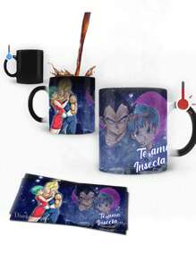 Taza Mágica bulma y vegeta amor 2 te amo insecta - Blanco y Negro - Ver 1