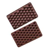 Set de 55 piezas Molde de silicona con forma de grano de café en miniatura, chocolate y dulce para decoración de pasteles, hornear y herramientas de pastelería - Marrón - Ver 7
