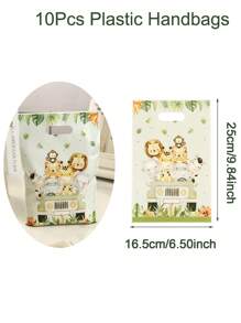 10/20/50个16.5*25厘米丛林动物图案礼品袋，糖果手提袋，生日派对包装袋，节日生日派对礼品袋 - 彩色 - 查看 2