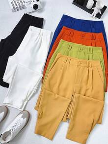 Women Pants - 橘色 - 查看 4