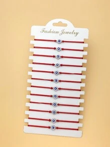 LORRILIA 12 Piezas Amuletos De Buena Suerte Ojo Malvado Simples Para Pulseras Trenzadas Rojas, Pulseras De Amistad De Cuerda De Mano De Niña, Joyas Al Por Mayor - Multicolor - Ver 1