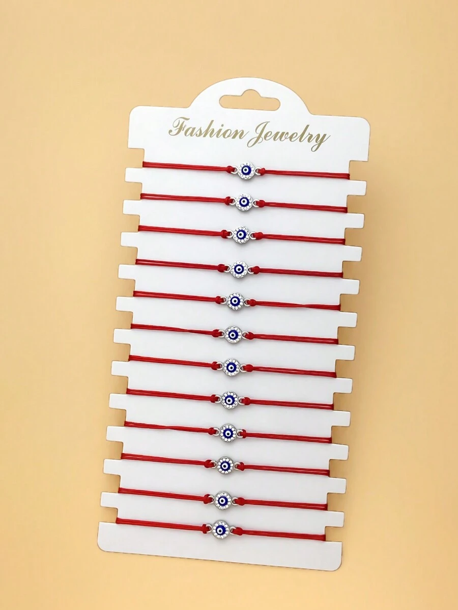 LORRILIA 12 Piezas Amuletos De Buena Suerte Ojo Malvado Simples Para Pulseras Trenzadas Rojas, Pulseras De Amistad De Cuerda De Mano De Niña, Joyas Al Por Mayor - Multicolor - Ver 1