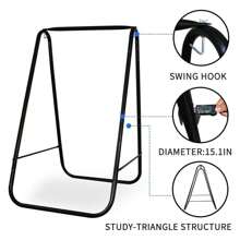 Hammock Chair Stand,Include Large Hanging Indoor Swing,MAX Load 500 LBS, Heavy-Duty Steel Hammock Stand For Indoor OutdoorGrey