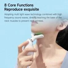 Facial And Neck Massager With 3-Color LED Light Settings, Perfect For Home And Travel, Makes A Great Gift - Black - View 2