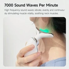 Facial And Neck Massager With 3-Color LED Light Settings, Perfect For Home And Travel, Makes A Great Gift - Black - View 5