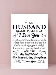 1pc Thank You Greeting Card With Heartfelt Message For Husband, Anniversary, Valentine's Day, Birthday Card (Random Envelope Style & Color Included) Back To School,Back To School,School Supplies