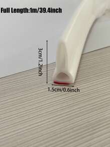 1条1米自粘防水浴室厨房淋浴房门槛密封条 - 白色 - 查看 2