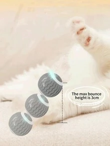 1个可充电智能滚球猫玩具，带LED灯，2种滚动模式，适合猫狗互动玩耍 - 橘色 - 查看 6