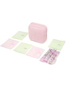1 pieza Bolsa de almacenamiento de toallas sanitarias básica, diseño minimalista de gran capacidad, puede almacenar toallas sanitarias, tampones y forros de bragas, ideal para mochilas escolares, viajes, vacaciones en la playa, bolsas de cosméticos, vacaciones, almacenamiento de maquillaje y talla grande - Rosa - Ver 2