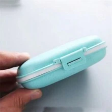1入組純藍色每日藥丸整理盒8個隔間便攜式藥物盒旅行儲物盒防潮小8格藥盒旅行藥丸整理盒小藥盒便攜式保持器容器，適用於旅行家居學校用品大學宿舍必備