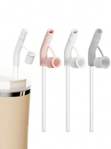 矽膠延伸吸管蓋，可重複使用的吸管蓋，適用於8-10mm吸管防塵塞，玻璃吸管，金屬吸管等