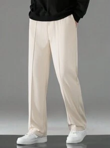 1 pieza Pantalón casual a cuadros para niño preadolescente, recto, para deportes al aire libre en primavera/otoño