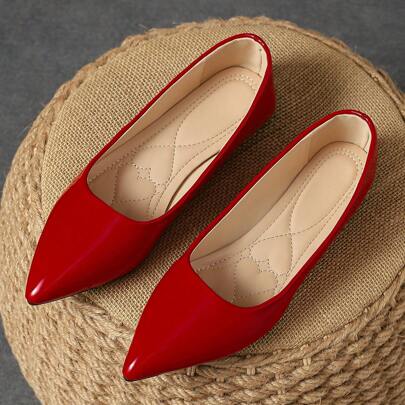 MonaNise 女士尖头时尚平底鞋，薄荷绿、紫色、香槟色、红色、黄色、黑色 - 秋季舒适休闲户外乐福鞋