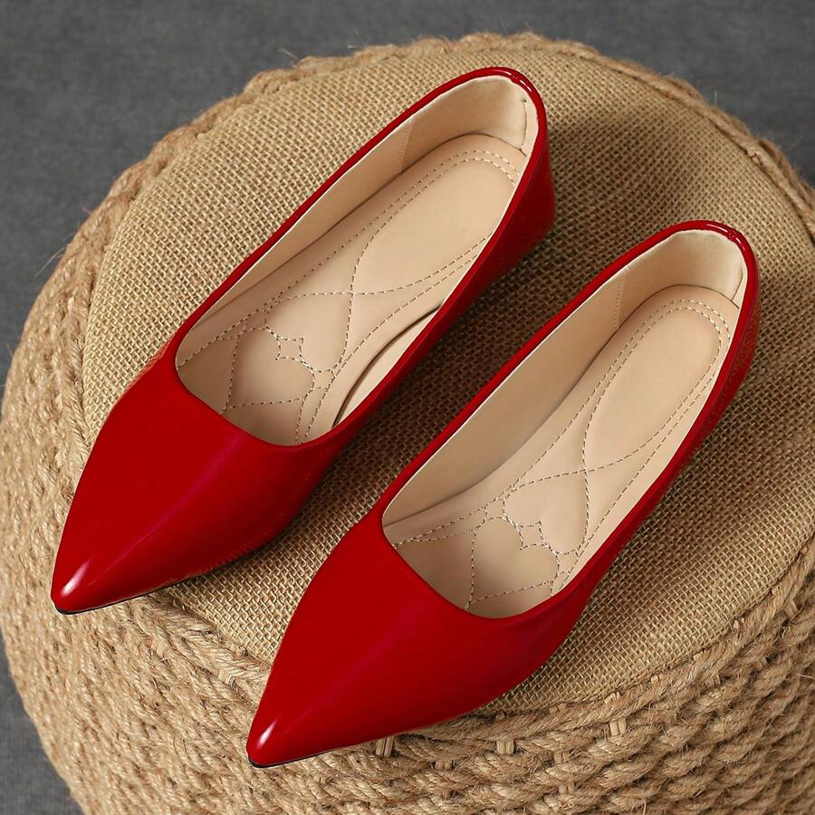 MonaNise Giày đế bằng mũi nhọn thời trang dành cho nữ màu xanh bạc hà, tím, sâm panh, đỏ, vàng, đen - Giày lười ngoài trời thoải mái, giản dị cho mùa thu