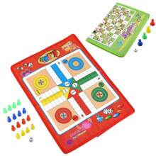 1 件经典飞行棋、国际棋盘游戏、蛇梯棋游戏、无纺布棋盘、趣味派对棋盘游戏玩具 - 彩色 - 查看 1