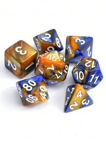 7pcs/Set Fantasy Polyhedral Dice Set For D&D, Coc - Suitable For Over 14 Years Old, Party Game,Tabletop Game, Role Playing Game Dice Set