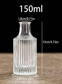 1pc Transparent Glass Sprout Vase - Flower Small Vase - Retro Style Decorative Small Vase - Country Wedding Decoration Mini Retro Vase - Family Dining Table Flower Decoration Gifts Birthday Graduation