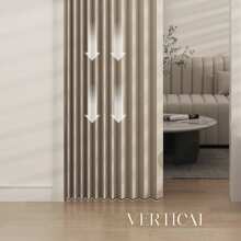 1入套褶皺式帶掛勾遮光窗簾,波浪式可折疊房間隔斷門/窗簾,適用於客廳、臥室、辦公室、走廊、法式門 - 白色 - 查看 5