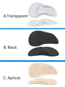 1 Pair, Transparent Shoe Insoles. A: Transparent, B: Black, C: Apricot (During The Production Process, Extremely Small Asymmetric Bubbles May Be Generated, But They Will Not Affect The Use Of The Product At All)