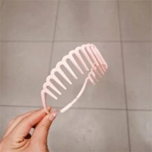 1入韓國風霧面純色寬髮箍，帶齒設計可固定劉海或短髮，洗臉和造型髮型的發帶 - 彩色 - 查看 8