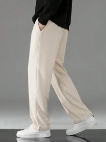 1 pieza Pantalón casual a cuadros para niño preadolescente, recto, para deportes al aire libre en primavera/otoño