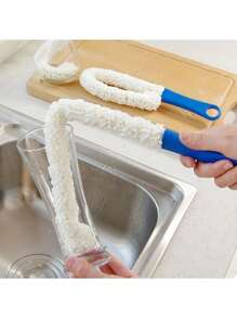 1Pc, Decanter Cleaning Brush - Arbitrary Curved Red Cup Brush For Goblets And Hookahs - Easy To Use And Effective Cleaning Tool - 1PCS - View 5