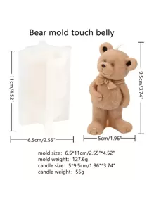 Moldes de silicona de osos de pie, osos abrazando osos, molde de artesanía de arte 3D de animales lindos, molde de vela de silicona, moldes de manualidades DIY para hacer jabón artesanal - Suministros para hacer velas y jabón, regalos
