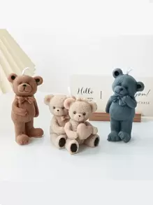 Moldes de silicona de osos de pie, osos abrazando osos, molde de artesanía de arte 3D de animales lindos, molde de vela de silicona, moldes de manualidades DIY para hacer jabón artesanal - Suministros para hacer velas y jabón, regalos