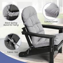 Indoor And Outdoor Chair Cushion, Rocking Chair Cushions High Back Set Of 2, - 灰色 - 查看 4