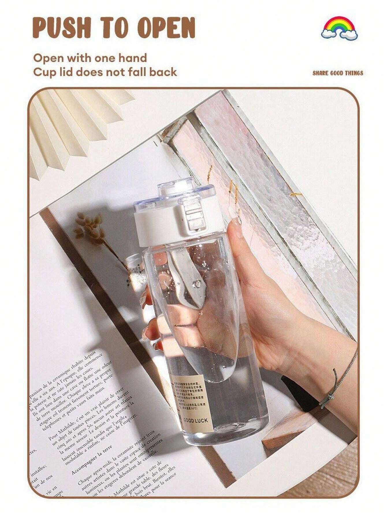 1pc Plastic Water Bottle, HeatResistant, Portable And LargeCapacity