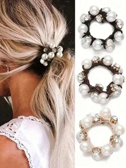 3pcs/1set Elegant Faux Pearl Rhinestone Hair Scrunchies Ponytail Holders Simple Hair Accessories For Women, Hair Tools, Beauty Accessories, Curly Hair Accessories, Hair Accessory, Hair Accessories For Women, Fall, Travel, Hair Tools, Accessories Women, Hair Stuff, Fall, Hair Accessories Women, Hair Tools, Hair Stuff, Stuff, Beauty Accessories, Gifts, Travel, Gifts For Women, Hair Stuff, Stocking Stuffers