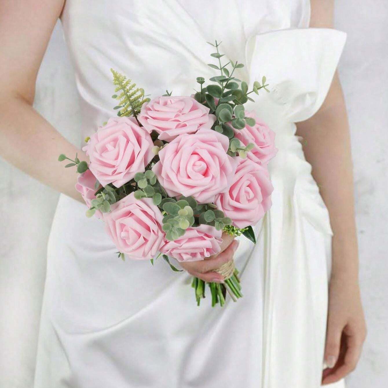 Artificial Flowers 7/12/17/22/27/32pcs Real Looking Ivory Foam Fake