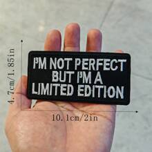 Alphabet "Queen I Am Not Perfect" Embroidery Iron-On Patch Decoration Sticker For Women Clothing DIY Creative Apparel Design Patch