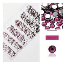 1728 Pcs Flat Back Crystal Glass Nail Art Rhinestones. 4#-12# 6 Sizes Mix DIY Decorations For Nails, Clothes, Bags, Hair Accessories, Cars, Beddings, Pendants, Etc. Suitable For Teenage Girls, Women Nail Art, Eye Makeup, Face Stickers, Jewelry Decoration Flat Back Rhinestones. 6 Bags Of Crystal Glass Flat Back Rhinestones. Nail Charms Nail Gems Nail Supplies