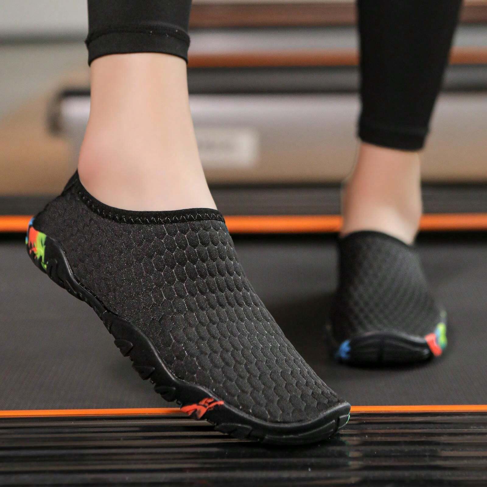 Scarpe Da Acqua Unisex Per Nuoto E Spiaggia - Motivo Fiocco Di Neve - Tomaia In Rete Elastica, Suola Gomma Antiscivolo - Taglie 38/39 EU - Per Uomo E Donna