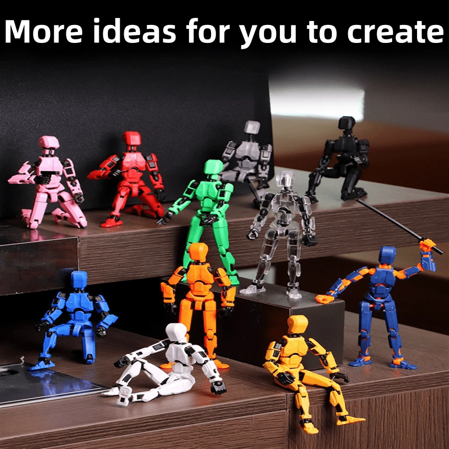 1pc 3D Printed Lucky Doll, Mechanical Robot Toy With Multiple Flexible