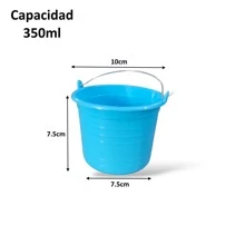 20 Mini Cubetas Pequeñas Plastico Para Dulces Plantas Macetas Multiusos Con Asa 7.5cm  350ml Colores Surtidos Paquete 20 Piezas - Multicolor - Ver 2