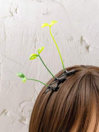 5个男女通用植物装饰时尚鳄鱼夹，波西米亚风发夹，发爪，发卡，圣诞装扮，女士发饰