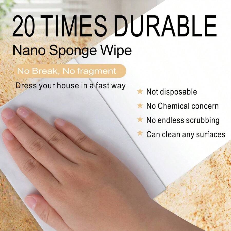 20 TIMES DURABLE Nano Sponge Wipe No Chemical Concern No Endless