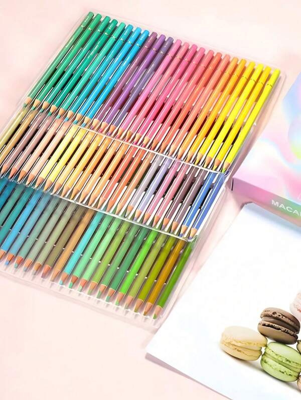 طقم أقلام رصاص ملونة ماكارون من بروتفونر ب- 12/24/50/72 لون، أقلام رصاص احترافية للرسم بالباستيل، أقلام رصاص ملونة، لوازم فنية للمدرسة