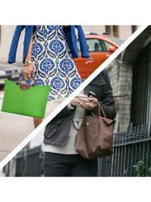 1 件可折叠大容量手提包，手提顶部提手包，牛津轻便购物袋带拉链，便携式多功能行李袋，女士折叠单肩包防水手提包非常适合旅行沙滩包工作包，多色可选，学校用品，书包，学校手提包，学校