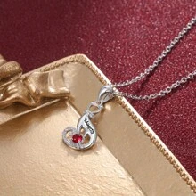 S925 Sterling Silver Diamond Pendant Jewelry Necklace With Cat Design,Custom Name And Birthstone,Diy Valentine's Day/Birthday Day Gift