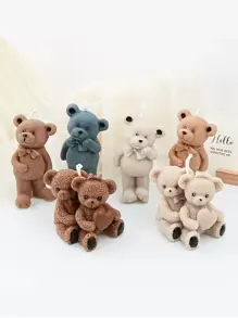 Moldes de silicona de osos de pie, osos abrazando osos, molde de artesanía de arte 3D de animales lindos, molde de vela de silicona, moldes de manualidades DIY para hacer jabón artesanal - Suministros para hacer velas y jabón, regalos